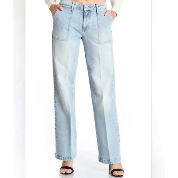 Fidelity Denim Jeans Joni Light Wash Wide Leg High Waist Women’s Size 25 - Picture 1 of 7